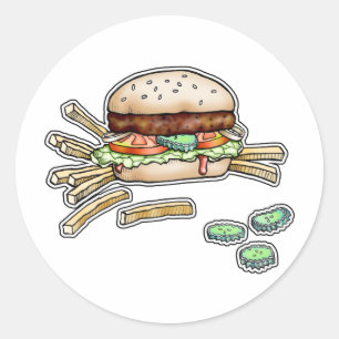 BURGER UND FRIES STICKER