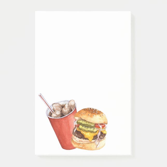 Burger und post-it klebezettel (Vorderseite)