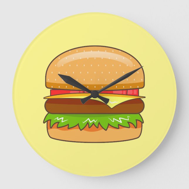 Burger Vector Illustration Große Wanduhr (Vorderseite)