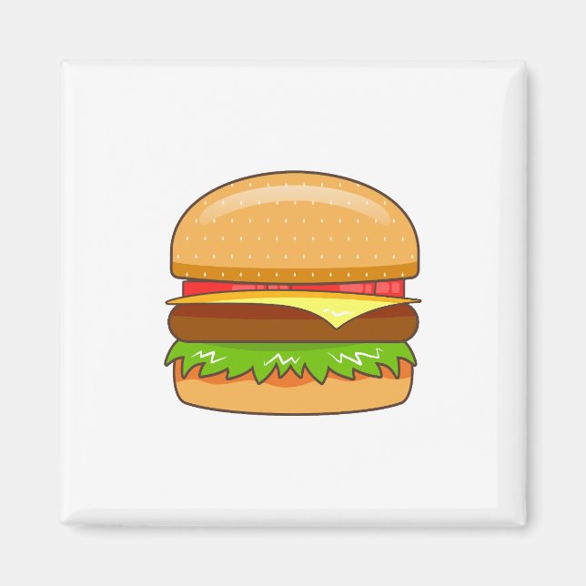 Burger Vector Illustration Magnet (Vorne)