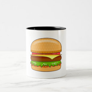 Burger Vector Illustration Zweifarbige Tasse