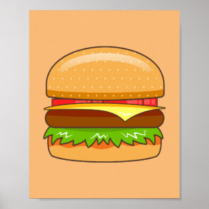 Burger Vektor Illustration Poster