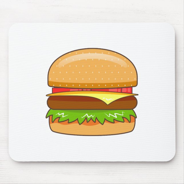 Burger-Vektorillustration Mousepad (Vorne)