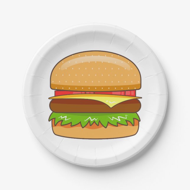 Burger-Vektorillustration Pappteller (Vorderseite)