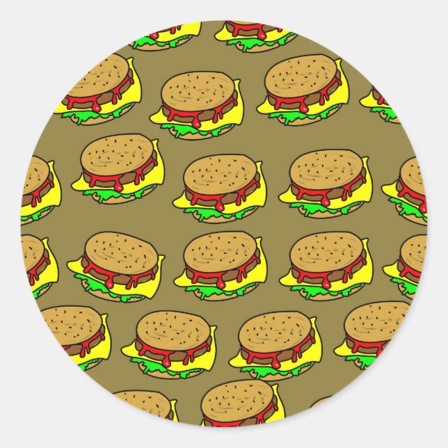 Burger Wallpaper Runder Aufkleber (Vorderseite)