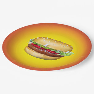 Burger-Zeit Pappteller