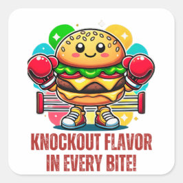 Burgerkostüm mit lustigen Boxhandschuhen kosten sc Quadratischer Aufkleber