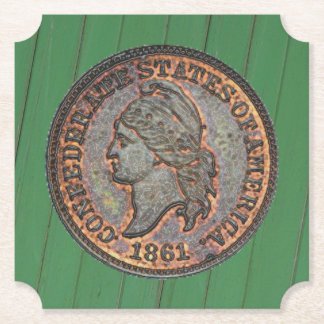 Bürgerkrieg ⚔️ Konföderierte Penny Holz Wand Grün Untersetzer
