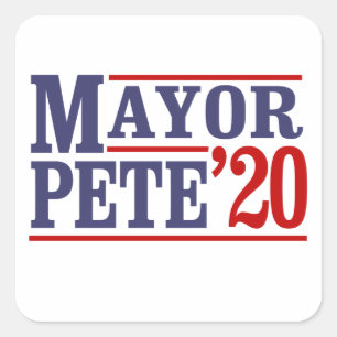 BÜRGERMEISTER PETE '20 QUADRATISCHER AUFKLEBER