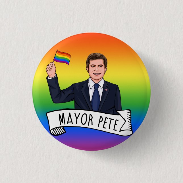 Bürgermeister Pete Pride Button (Vorderseite)