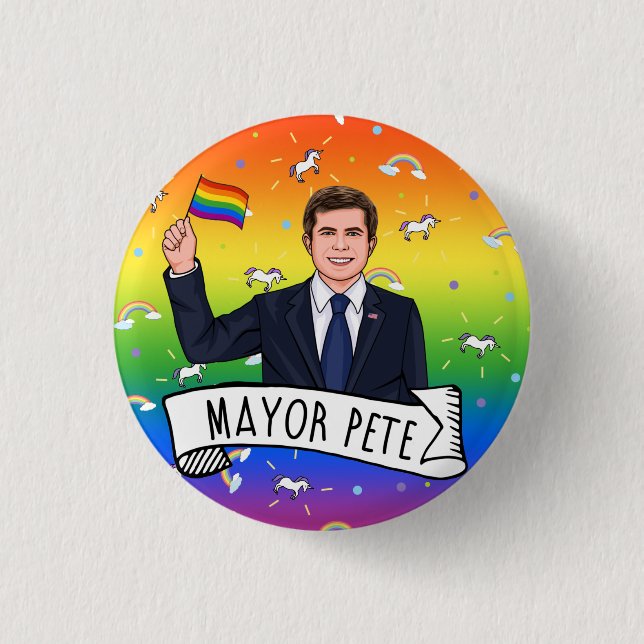 Bürgermeister Pete Pride Button (Vorderseite)
