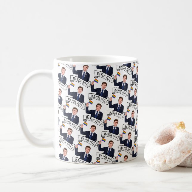 Bürgermeister Pete Pride Kaffeetasse (Mit Donut)