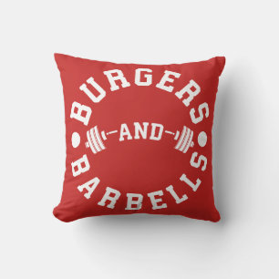 Burgers and Barbells - Funny Workout Motivierend Kissen