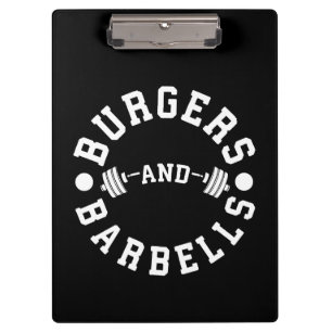 Burgers and Barbells - Funny Workout Motivierend Klemmbrett