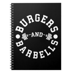 Burgers and Barbells - Funny Workout Motivierend Notizblock