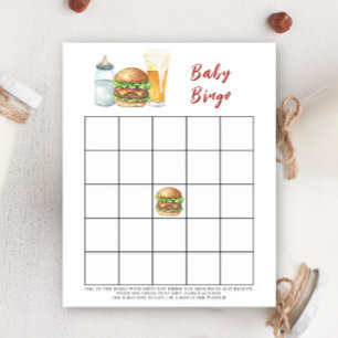 Burgers and Brewing Baby Dusche Bingo