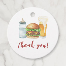 Burgers, Beers Baby Dusche Danke Geschenkanhänger