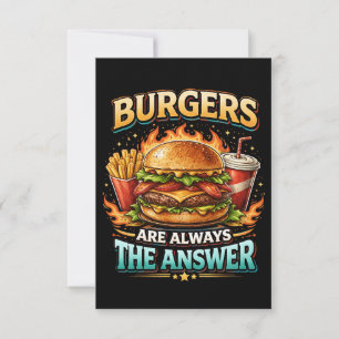 Burgers sind immer die Antwort Dankeskarte