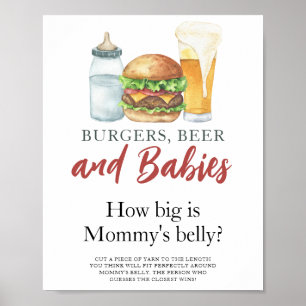 Burgers und Babys Wie groß ist Mamas Bauch Poster