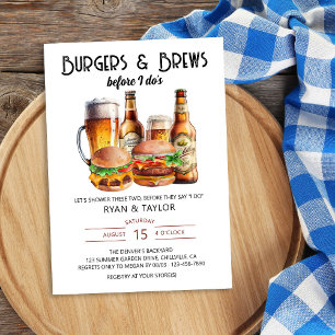 Burgers und Bier Sommer BBQ Hochzeitsdusche Einladung