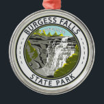 Burgess Falls Staat Park Tennessee Abzeichen Ornament Aus Metall<br><div class="desc">Burgess Falls Staat Park Illustration in einem Abzeichen Stil Kreis. Burgess Falls Staat Park ist ein Staat Park und Staat Naturgebiet in Putnam Landkreis und White Landkreis,  Tennessee.</div>