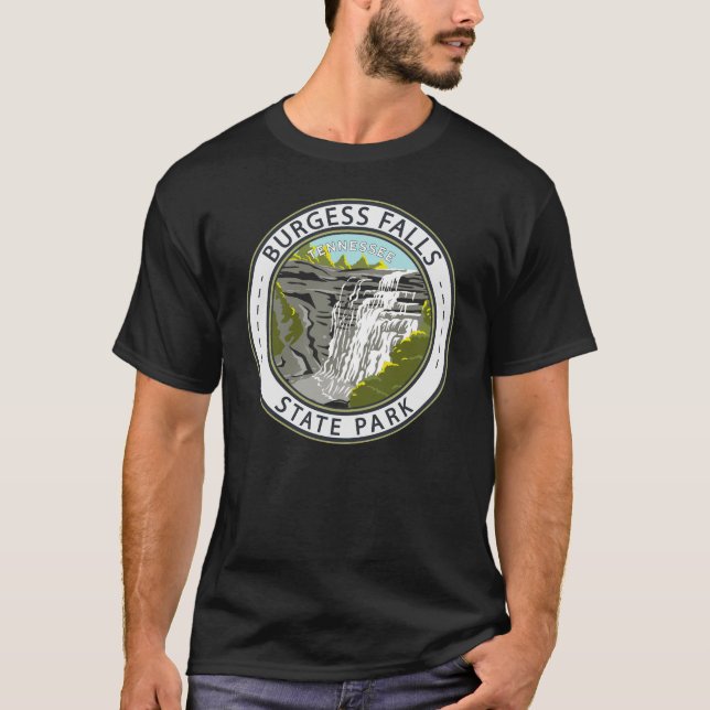 Burgess Falls Staat Park Tennessee Abzeichen T-Shirt (Vorderseite)