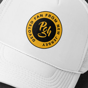 Burgh Fan Custom Black Gold Retro Pgh Truckerkappe