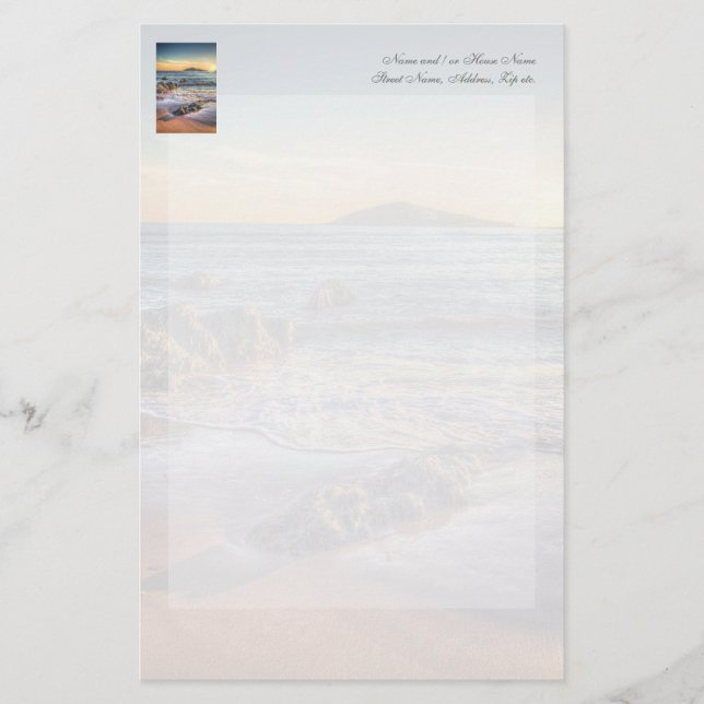 Burgh Island aus Bantham am Sundown... Briefpapier (Vorderseite)