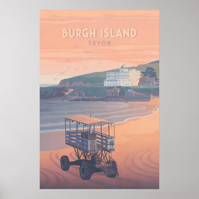 Burgh Island Devon Reiseplakat Poster (Vorne)