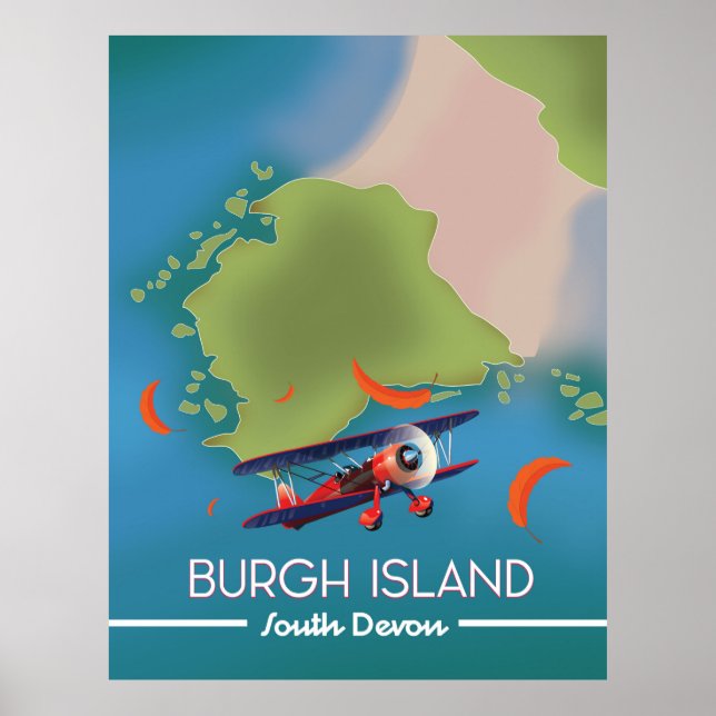 Burgh Island Devon Reiseplan Poster (Vorne)
