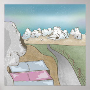 Burghügel boulding Neuseeland Poster