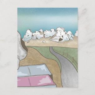 Burghügel boulding Neuseeland Postkarte