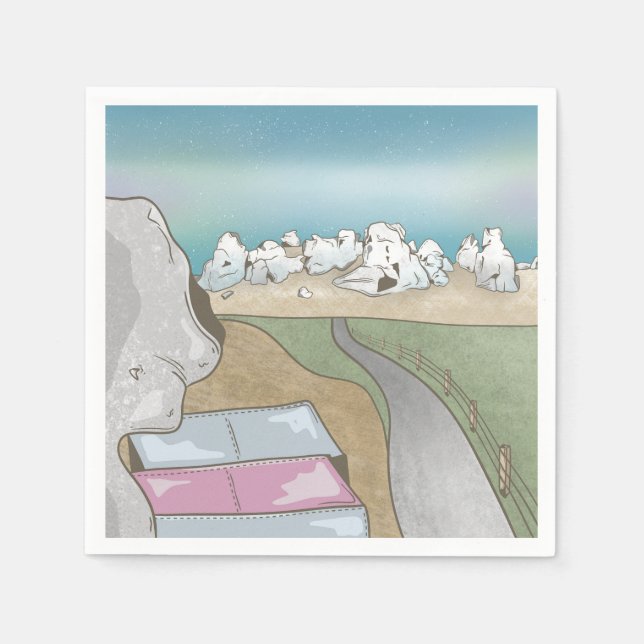 Burghügel boulding Neuseeland Serviette (Vorderseite)