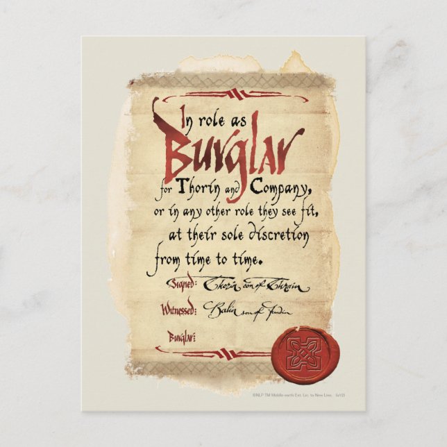 Burglar-Vertrag Postkarte (Vorderseite)
