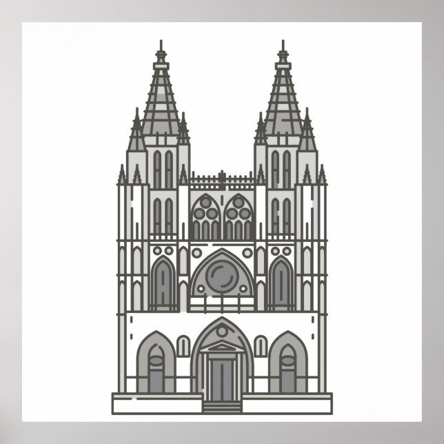 Burgos Cathedral Sehenswürdigkeit Poster (Vorne)