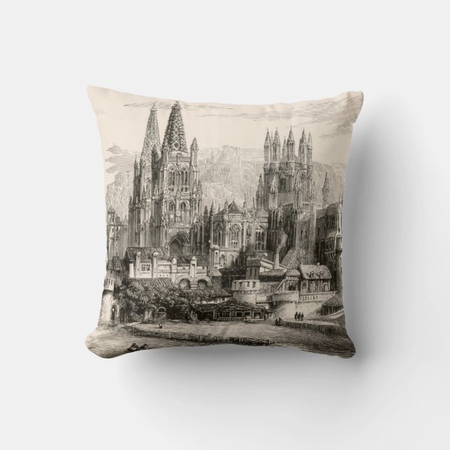 Burgos-Kathedralen-Spanien-Schloss-gotischer Helm Kissen (Vorderseite)