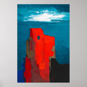 Burgruine Lebendige abstrakte Kunst  Poster