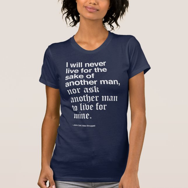 Bürgschaft Johns Galts/kurze Version Dunkelheit T-Shirt (Vorderseite)