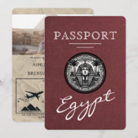 Burgund Ägypten Reisepass Hochzeitseinladung