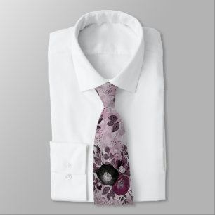 Burgund Aquarell Blume. Krawatte