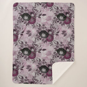 Burgund Aquarell Blume. Sherpadecke