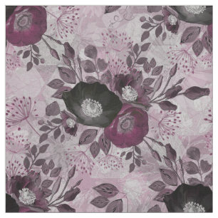 Burgund Aquarell Blume. Stoff