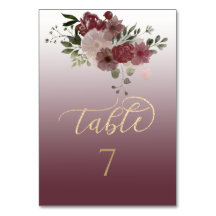 Burgund Aquarell-Goldkalligrafie