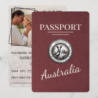 Burgund Australien Reisepass Save The Date