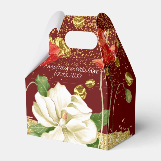 Burgund Beautiful Rosy Gold Gastgeschenk Hochzeit  Geschenkschachtel (Vorderseite)