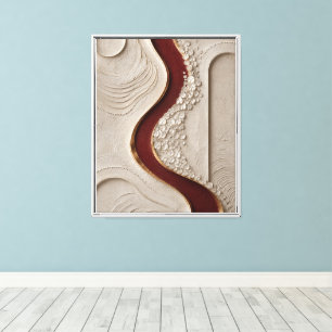 Burgund & Beige moderne organische Wanddekoration Leinwanddruck
