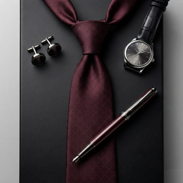 Burgund Black Diamond Luxus Krawatte (Von Creator hochgeladen)