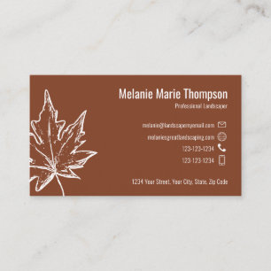 Burgund Blatt Professioneller QR-Code Custom Visitenkarte