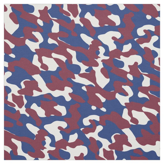 Burgund, Blau und Weiße Camouflage Stoff (Muster)