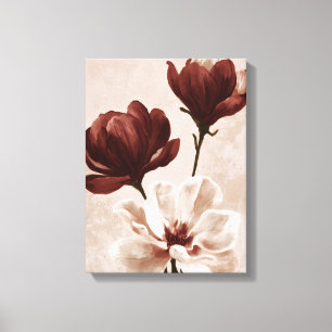 Burgund Blossom Tiefrote botanische Blumenleinwa Leinwanddruck